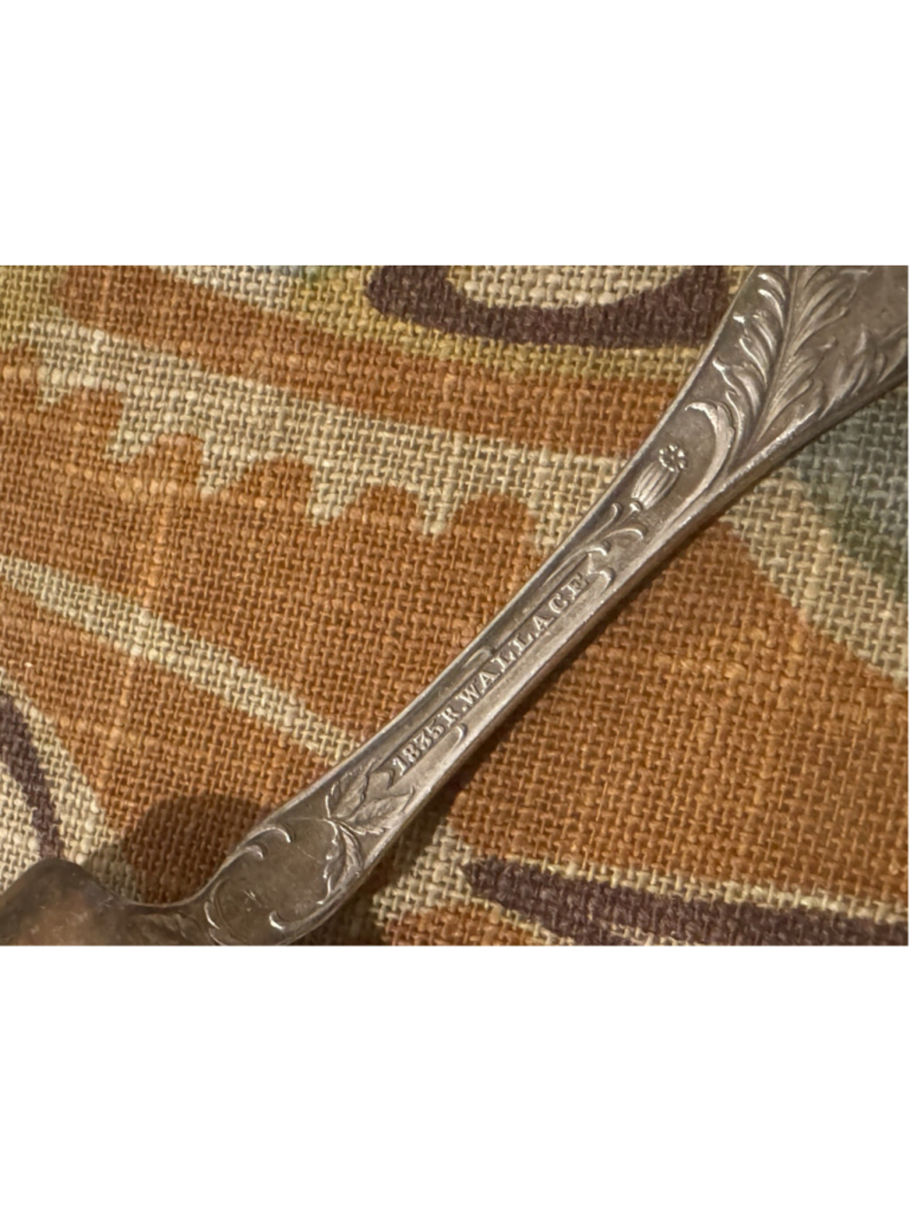 Antique 1835 R Wallace HIBISCUS Silverplate Sugar Shell Spoon P - Picture 5 of 5